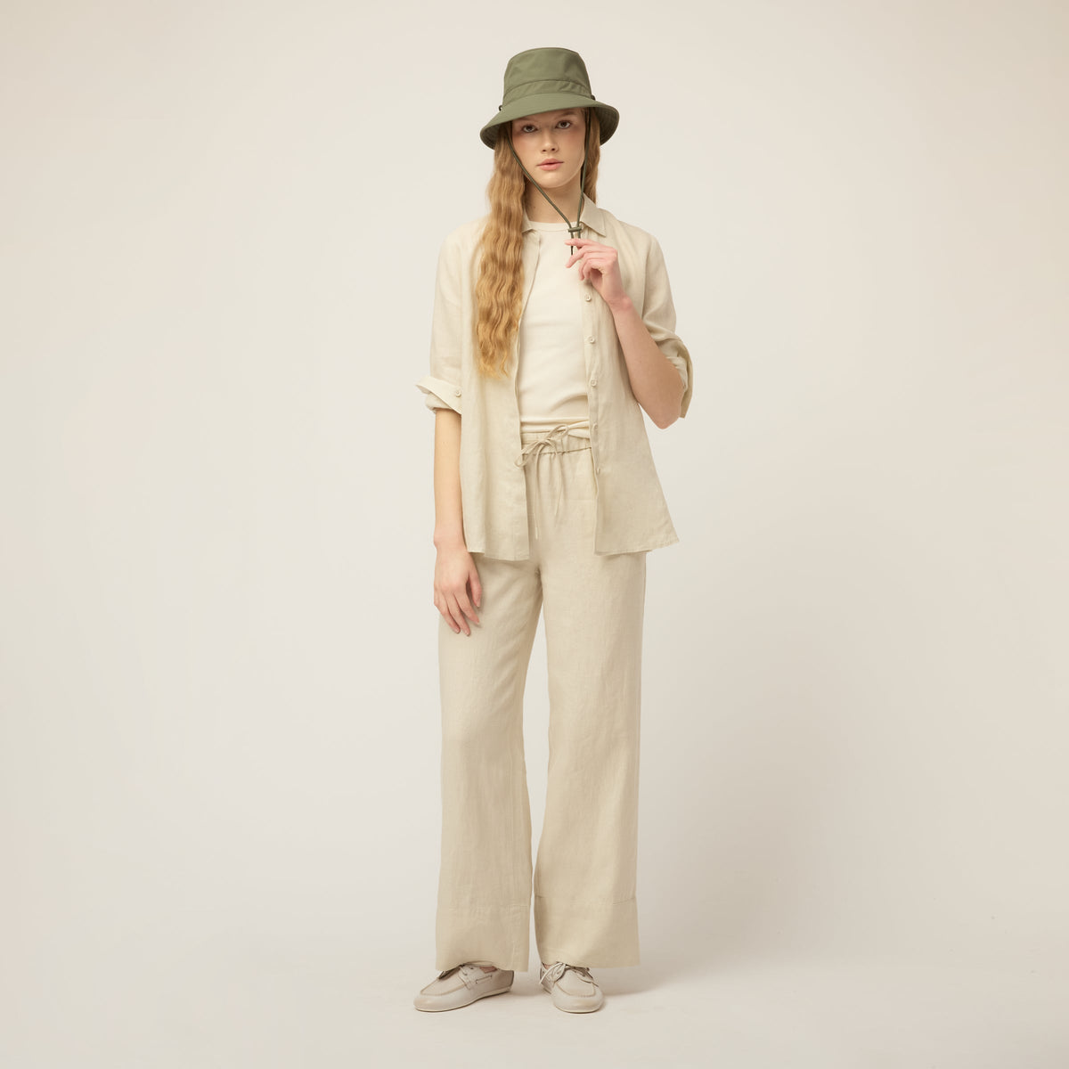 Linen Side Open Shirt