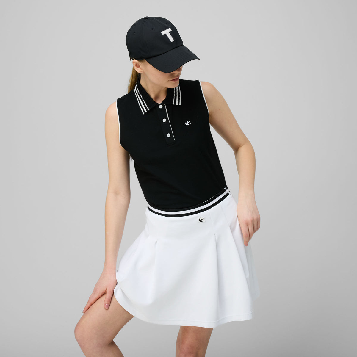 Striped Airloft Pleated Skirt