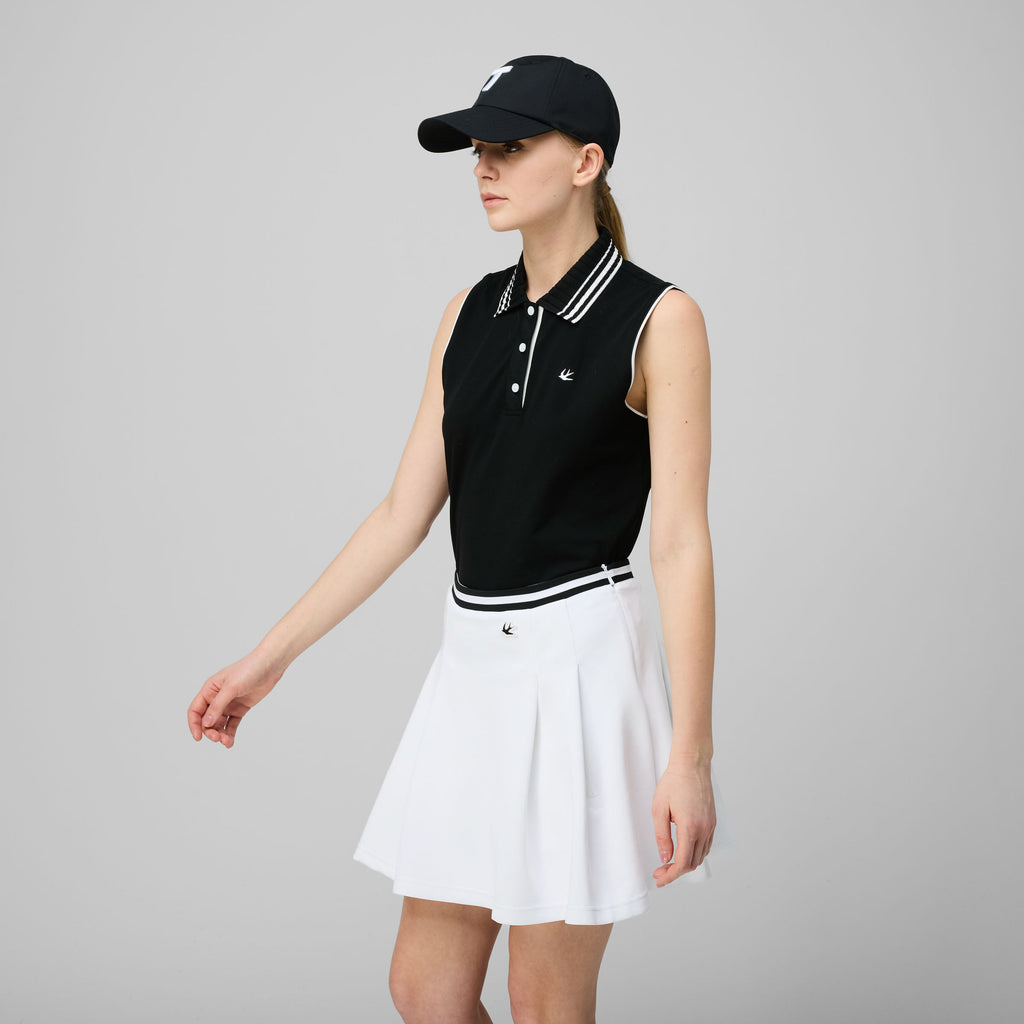 Striped Airloft Pleated Skirt
