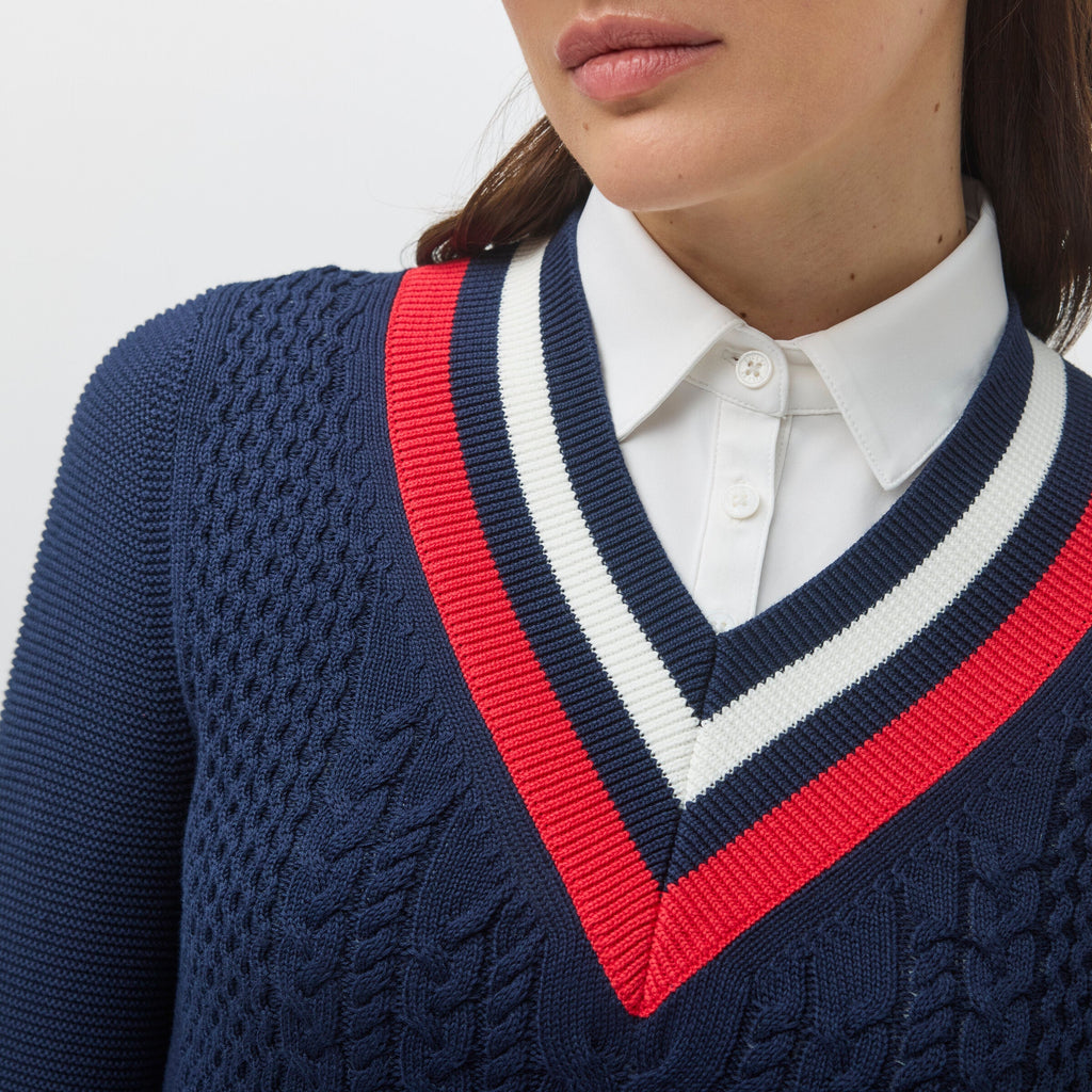 Preppy Deep V Sweater