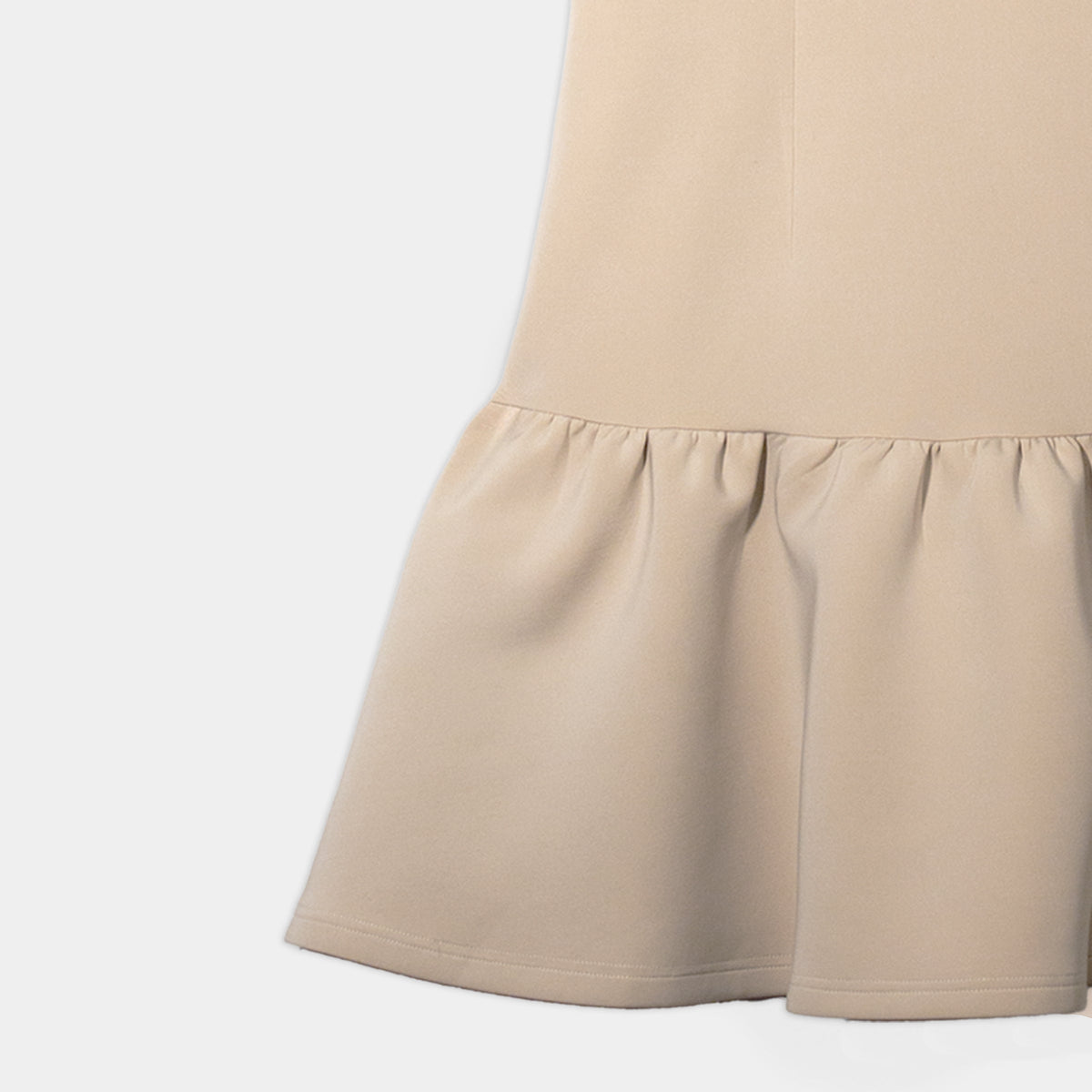 Contrast Collar Ruffle Dress