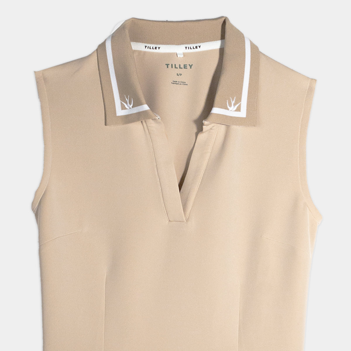 Contrast Collar Ruffle Dress