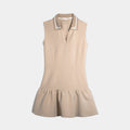 Contrast Collar Ruffle Dress