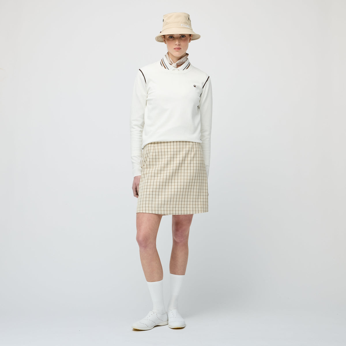 Retro Check A Line Skirt