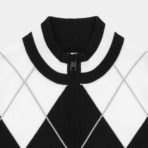 Argyle Full Zip Sweater