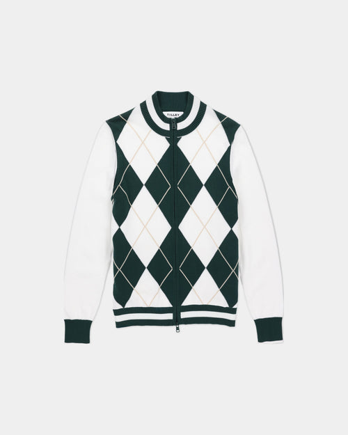 Argyle Full Zip Sweater