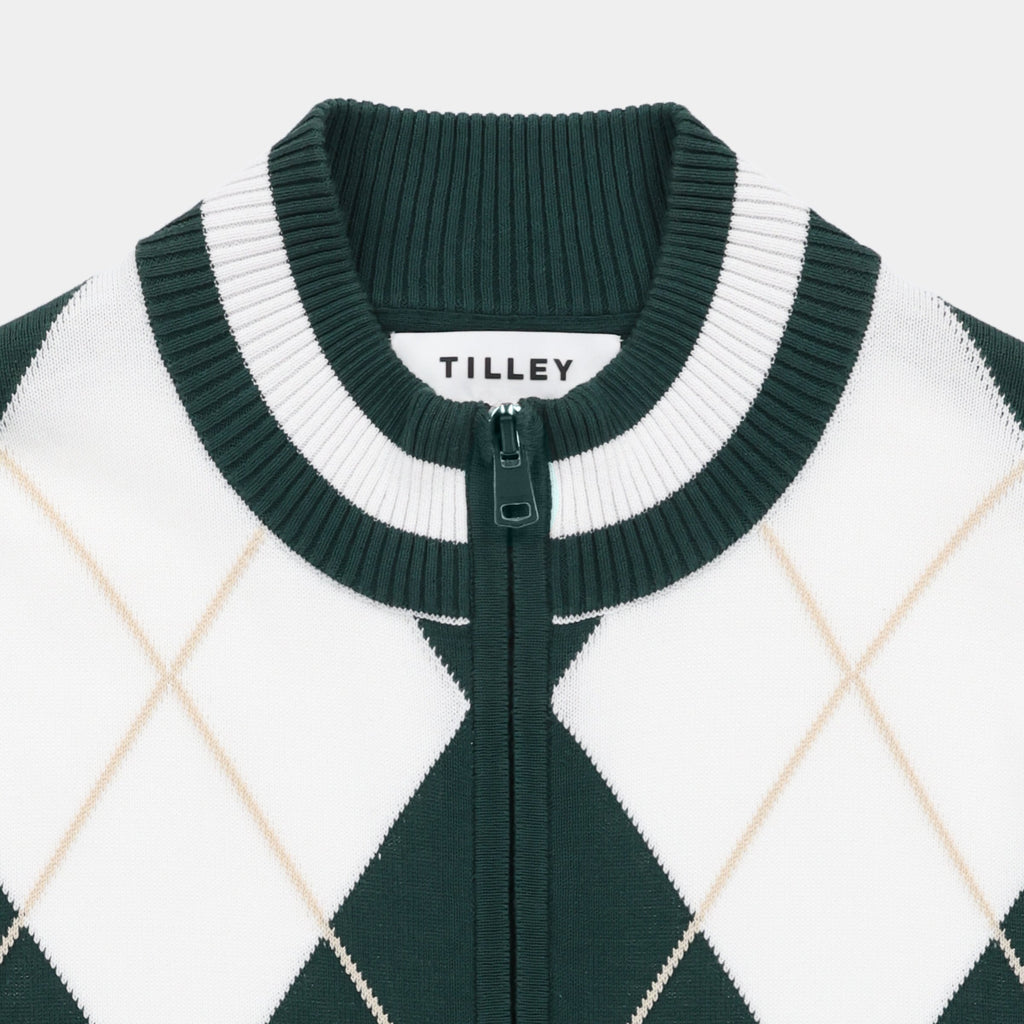Argyle Full Zip Sweater