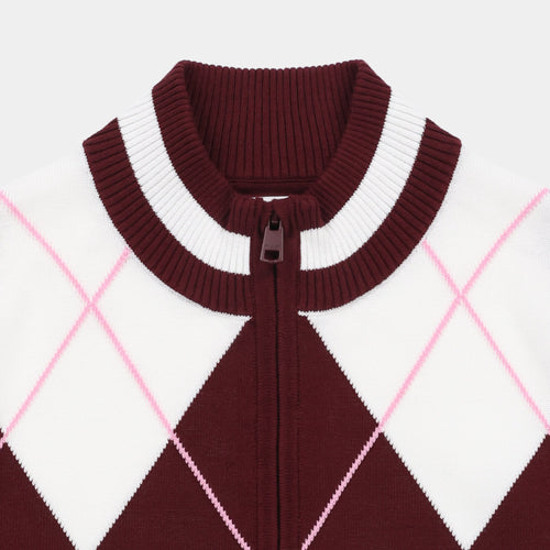 Argyle Full Zip Sweater