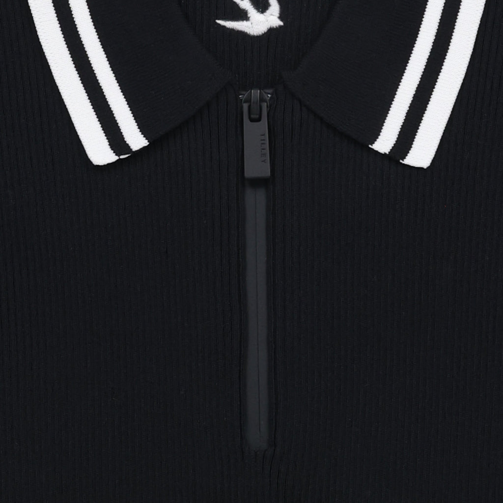 Stripe Zip Polo