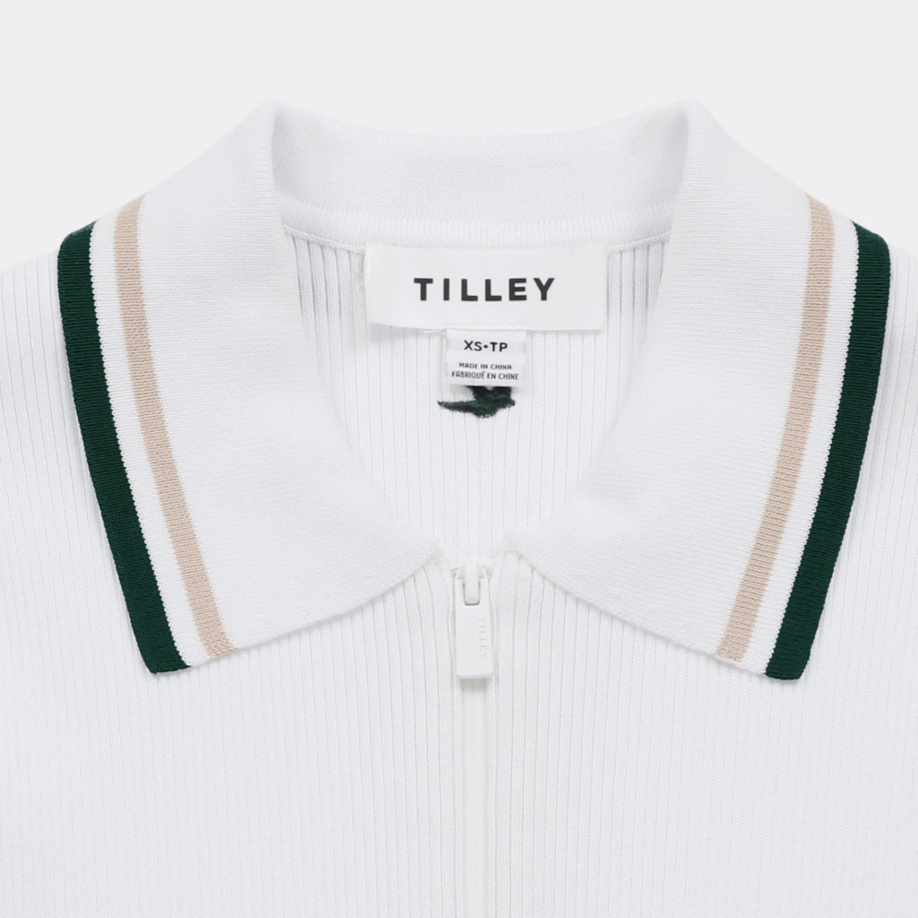 Stripe Zip Polo
