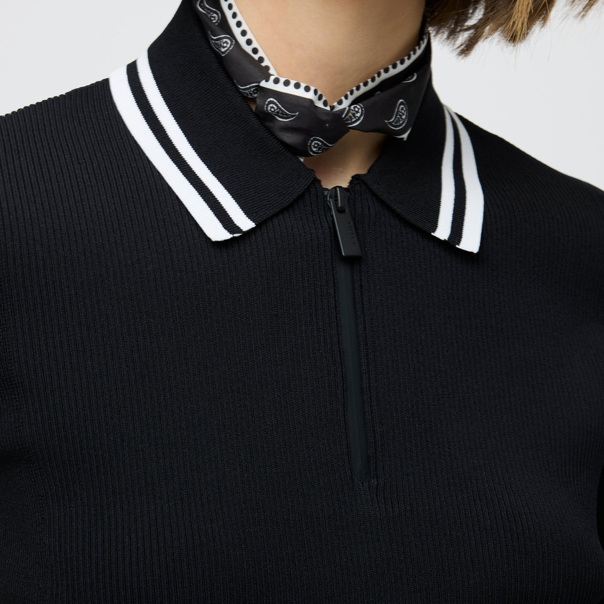 Stripe Zip Polo