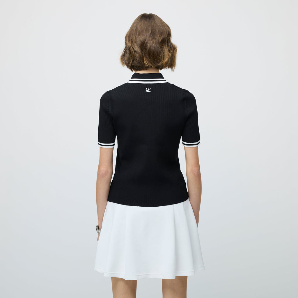 Stripe Zip Polo