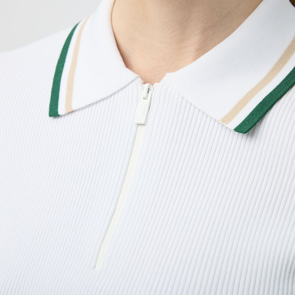 Stripe Zip Polo