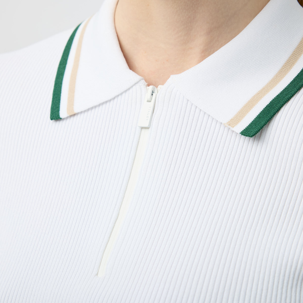 Stripe Zip Polo