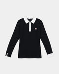 Preppy Pique Long Sleeve Stripe Placket Polo