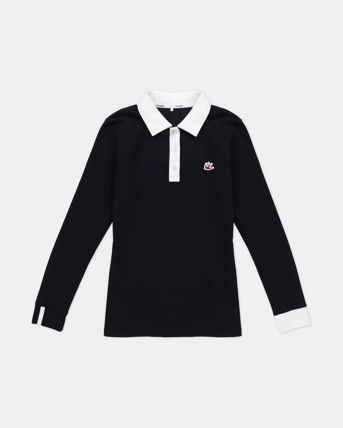 Preppy Pique Long Sleeve Stripe Placket Polo