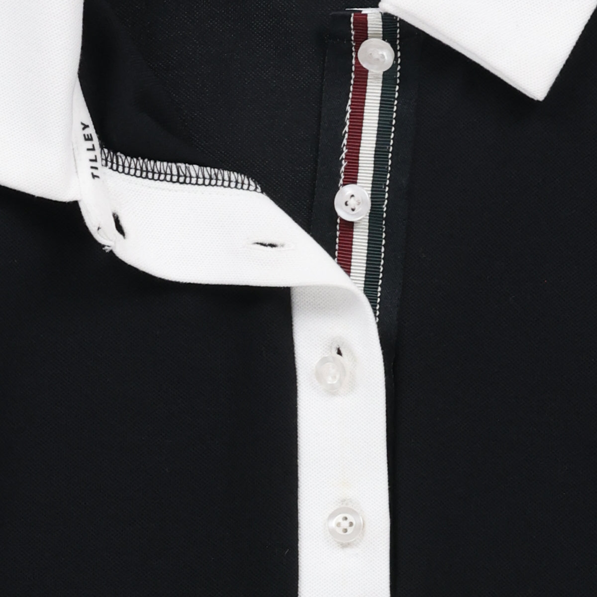 Preppy Pique Long Sleeve Stripe Placket Polo