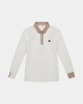 Preppy Pique Long Sleeve Stripe Placket Polo