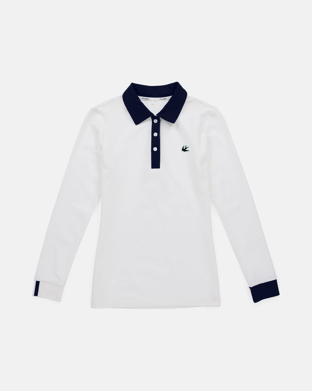Preppy Pique Long Sleeve Stripe Placket Polo