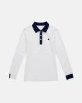 Preppy Pique Long Sleeve Stripe Placket Polo