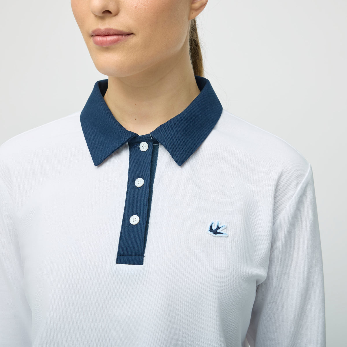 Preppy Pique Long Sleeve Stripe Placket Polo