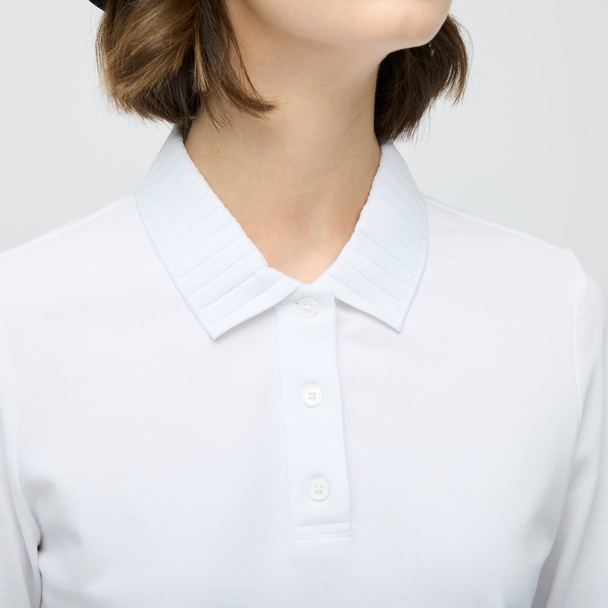 Long Sleeve Pleated Collar Polo