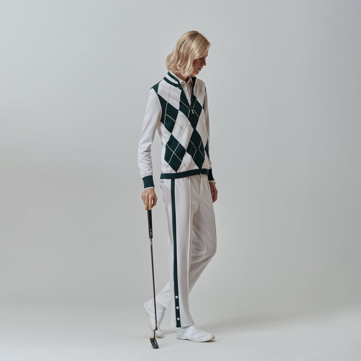Argyle Full Zip Sweater