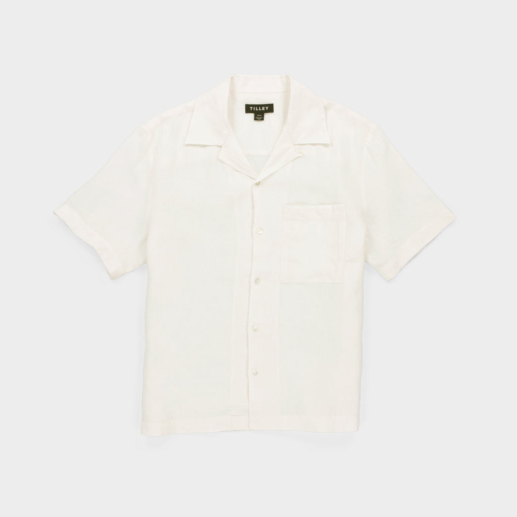 Short Sleeve Linen Camp Shirt